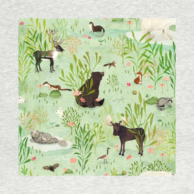 This wild life (Green) by katherinequinnillustration